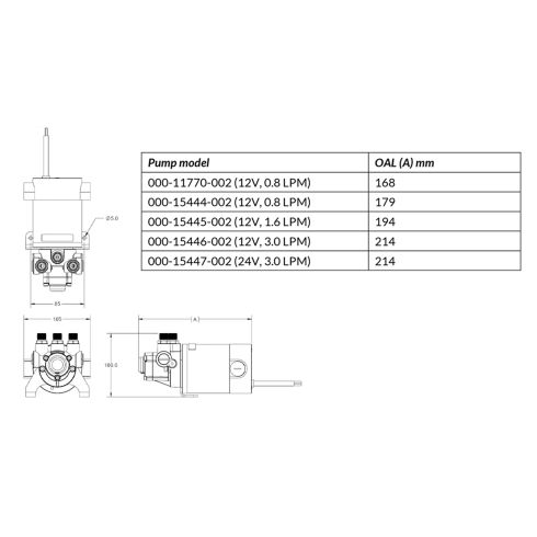 Simrad PUMP-2 12v Reversible Hydraulic Pump 4.9 - 15.2cui Replaces RPU80