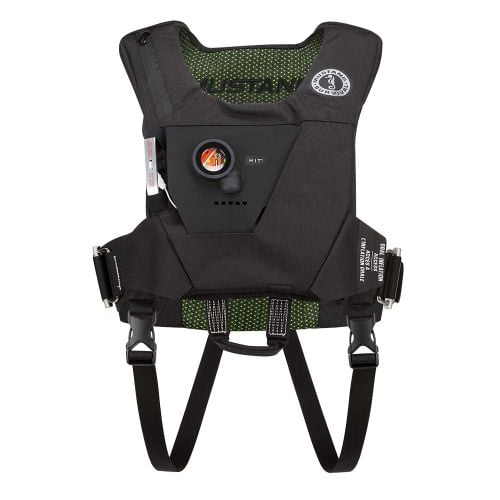 Mustang EP 38 Ocean Racing Hydrostatic Inflatable Vest - Black/Fluorescent Yellow/Green - Automatic/Manual | MD6284-263-0-202