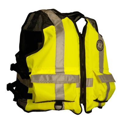 Chaleco de Malla Industrial de Alta Visibilidad Mustang - Amarillo Fluorescente/Verde/Negro - XXL/3XL