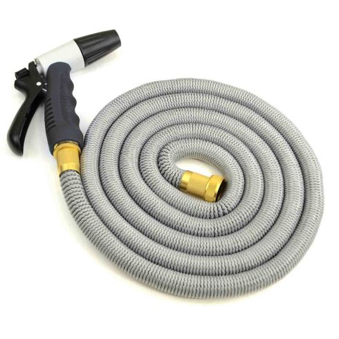 HoseCoil 25' Gray Expandable Hose With Spray Nozzel | HCE25K-GRAY