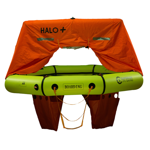 Halo+ Vacuum Sealed Liferaft - 4 Person - w/ Canopy