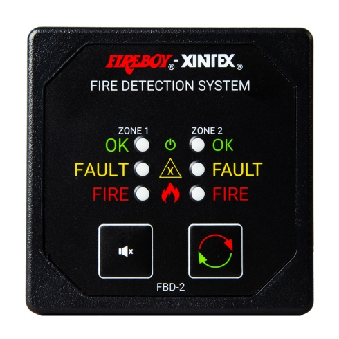 Fireboy FBD-2-R - Panel de Detección y Alarma de 2 Zonas Xintex - Pantalla de 2-5/8" - 12/24 V DC Fireboy FBD-2-R - Panel de Detección y Alarma de 2 Zonas Xintex - Pantalla de 2-5/8" - 12/24 V DC