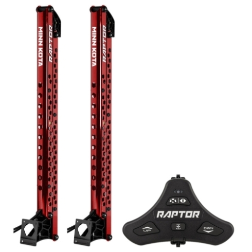 Minn Kota Raptor Bundle Pair - 10' Red Shallow Water Anchors w/Active Anchoring & Footswitch Included Minn Kota Raptor Bundle Pair - 10' Red Shallow Water Anchors w/Active Anchoring & Footswitch Included