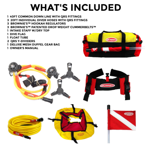 BROWNIE'S F390X-H Explorer Deluxe Compresor de Buceo Flotante, 3 Buzos