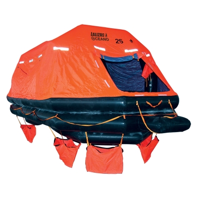 Balsa Salvavidas Revere Lalizas Solas Oceano - 25 Personas - Contenedor Cilíndrico