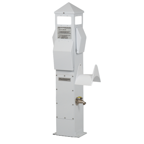 36″ Power Pedestal w/ 1-30A, 1-20A , Hose Holder, LED Light