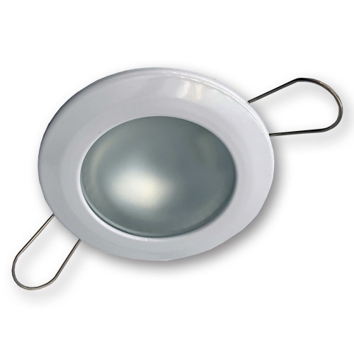 Mega LED - Lakka Downlight Fixture - White Trim Frosted Glass, For G4 Bulbs