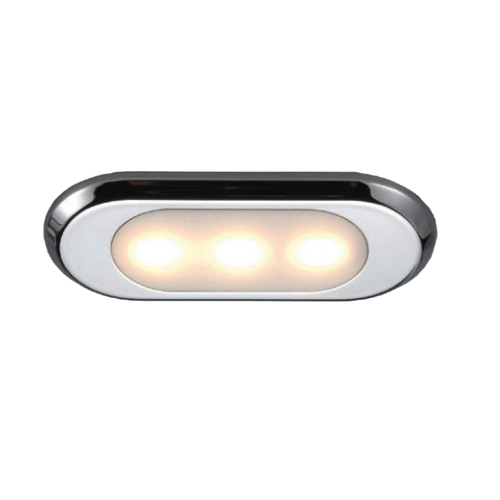 Mega Led - Alma Warm White Stainless steel 316 bezel. Mirror polished finish.12 or 24VDC.