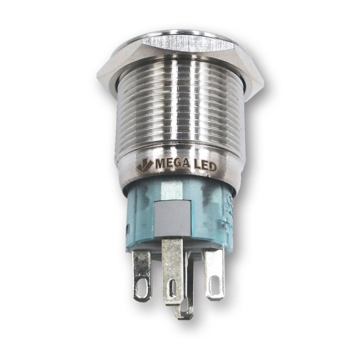 Mega LED - 19MM Push Button - IP67, 5A, Stainless Steel Mega LED - 19MM Push Button - IP67, 5A, Stainless Steel
