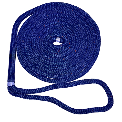 3/8" x 15' BLUE - New England Ropes - Double Braid Dock Line w/ Tracer