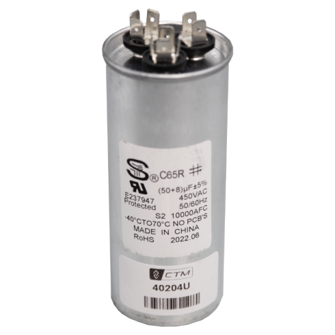 CTM Capacitor for 24k to 36k Btu's Units - 230V - 50+8 µF ± 5% CTM Capacitor for 24k to 36k Btu's Units - 230V - 50+8 µF ± 5%