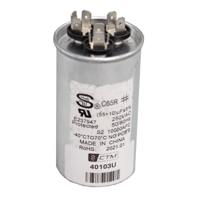 Capacitor CTM para Unidades de 12k Btu - 115V - 55+10 µF ± 5%