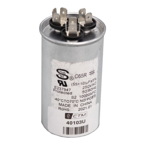 CTM Capacitor for 12k Btu's Units - 115V - 55+10 µF ± 5%