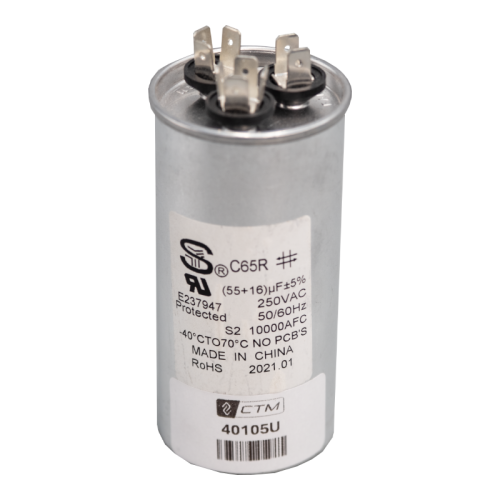 CTM Capacitor for 16k Btu's Units - 115V - 55+16 µF ± 5%