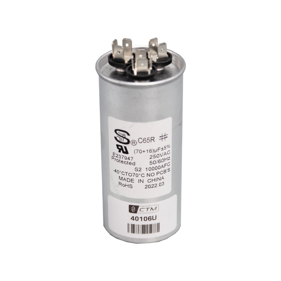 CTM Capacitor for 16k Btu's Units - 115V - 70+16 µF ± 5%