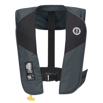 Chaleco Salvavidas Inflable Convertible A/M Mustang MIT 150 - Gris Almirante