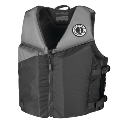 Chaleco de Espuma Mustang REV para Jóvenes Adultos - Gris/Gris Claro/Amarillo Fluorescente - Universal