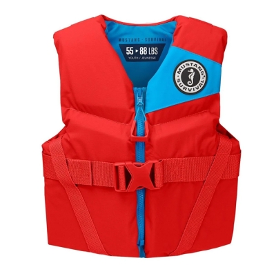 Chaleco Salvavidas de Espuma Mustang REV para Jóvenes - Rojo Imperial