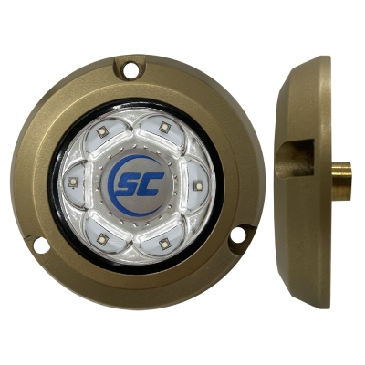 Luz Subacuática de Montaje en Superficie de Bronce Serie SC2 Shadow-Caster - Bimini Blue