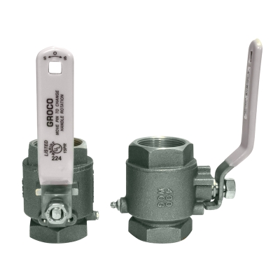GROCO 1\" NPT Stainless Steel In-Line Ball Valve IBV-1000-S