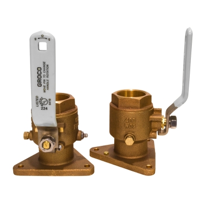 GROCO 2\" Bronze Tri-Flanged Ball Valve/Seacock FBV-2000