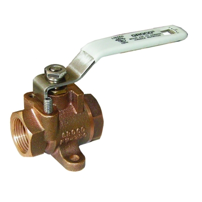 GROCO 1/2\" NPT Bronze Inline Fuel Valve FV-500