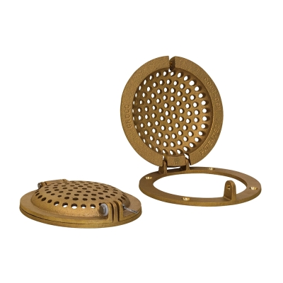 Colador de Casco Redondo de Bronce GROCO con Puerta de Acceso para Pasacascos de hasta 2\"