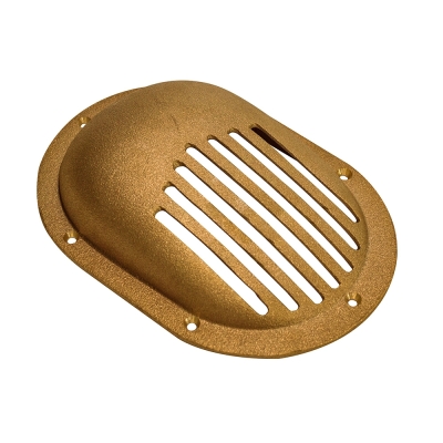 Colador de Casco de Bronce tipo Concha GROCO con Anillo de Montaje para Pasacascos de hasta 2-1/2\"