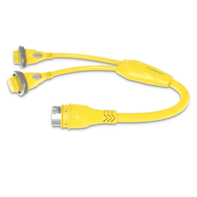 Furrion Y-Adapter - 2(30A) to 50A, 125V, Yellow F3050Y-SY