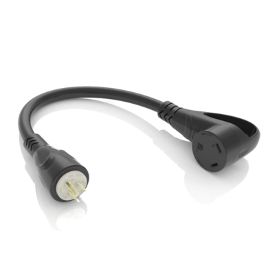 Furrion Pigtail Adapter - 30A Connector to 15A Plug, Black FP3015R-SB