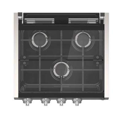 Furrion 3-Burner Gas Cooktop with Glass Cover - 20" Stainless Steel, Rocker Switch