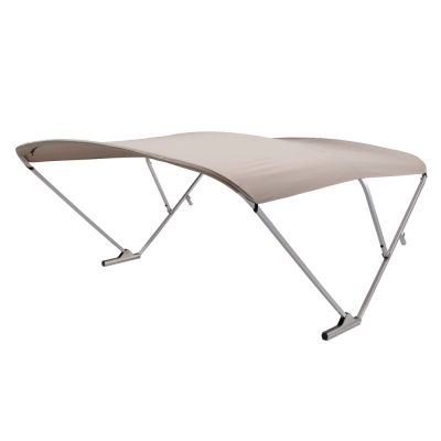 SureShade Pontoon Power Bimini Top - Clear Anodized Frame, Black Fabric