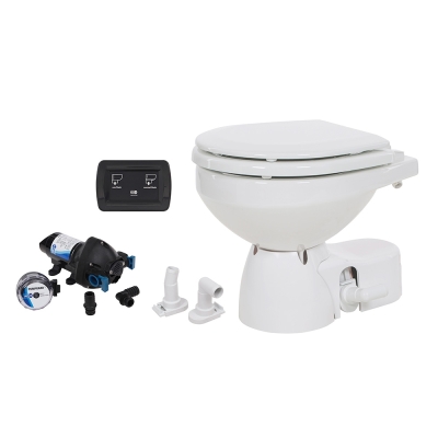 Jabsco Quiet Flush E2 Raw Water Toilet Compact Bowl - 24V - Soft Close Lid 38245-3094RSP