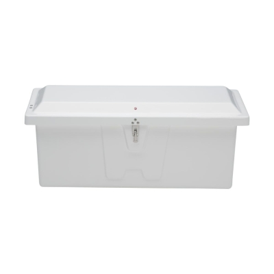 Taylor Made Stow N’ Go Low-Profile Fiberglass Dock Box, Medium (18"H X 48"W X 20"D), White 83557