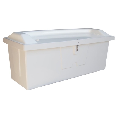 Taylor Made Stow N' Go Cofre de Muelle con Asiento Superior de Fibra de Vidrio, Grande (29"H X 72"W X 29"D), Blanco 83555