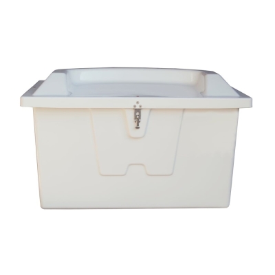 Taylor Made Stow N' Go Cofre de Muelle con Asiento Superior de Fibra de Vidrio, Pequeño (22"H X 46"W X 26"D), Blanco 83556