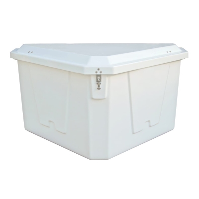 Taylor Made Stow N' Go Cofre de Muelle Esquinero de Fibra de Vidrio (27"H X 54"W X 33"D), Blanco 83561