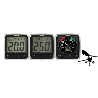 Paquete de Sistema Raymarine i50/i60 de Viento, Velocidad y Profundidad con Transductores