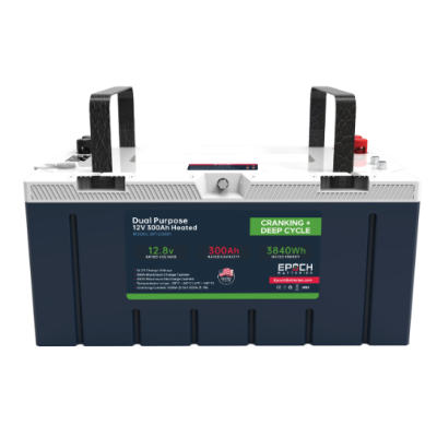 Epoch 12V 300Ah Marine Lithium Battery – Pro Series LiFePO4 | Cranking & Deep Cycle Dual Purpose