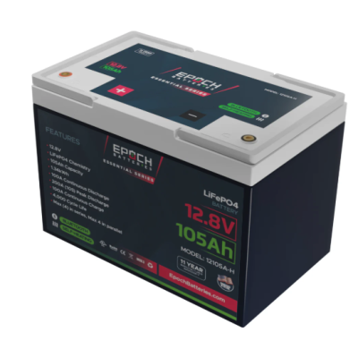 Epoch 12V 105Ah Marine Lithium Battery – Essential Series Heated & Bluetooth LiFePO4