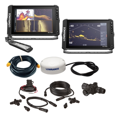 Lowrance Elite FS 12 BOAT in A BOX con Active Imaging 3-en-1 - 2 Pantallas, TD, Antena GPS, Kit de Inicio, Cable Ethernet de 25'