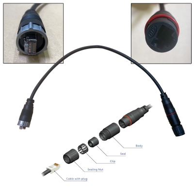 Furuno RJ45 to HUB102 Cable 0.5M Waterproof RJ45 (M) to RJ45 Adapter WRJ-ADP-05M