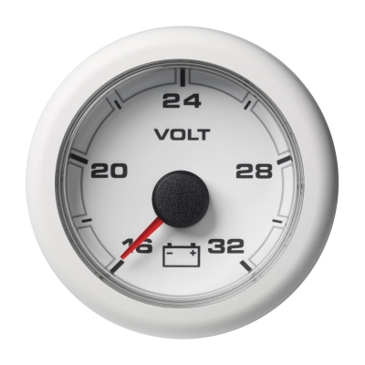 Indicador de Voltaje de Batería OceanLink Veratron de 52MM (2-1/16\") - 16 a 32V - Bisel de Esfera Blanco