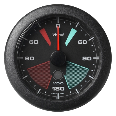 Indicador de Ángulo de Viento Aparente/Real OceanLink Veratron de 3-3/8\" (85MM) - Bisel de Esfera Negro
