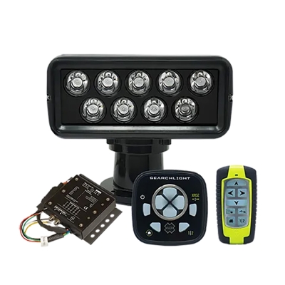 Reflector LED Negro ACR RCL-100 con teclado de control cableado URP-103, controlador maestro URC-104 y control remoto inalámbric