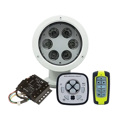 Reflector LED Blanco ACR RCL-50 con teclado de control cableado URP-103, controlador maestro URC-104 y control remoto inalámbric