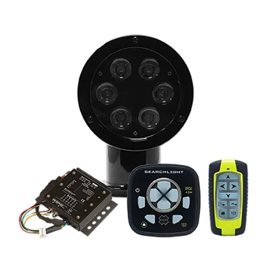 ACR RCL-50 LED Black Searchlight w/URP-103 Wired Point Pad, URC-104 Master Controller &amp; URC-103 Wireless Handheld Remote 198