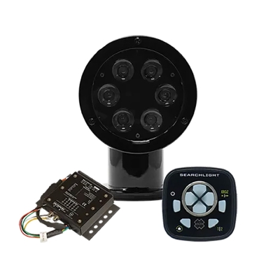 Reflector LED Negro ACR RCL-50 con teclado de control cableado URP-103 y controlador maestro URC-104