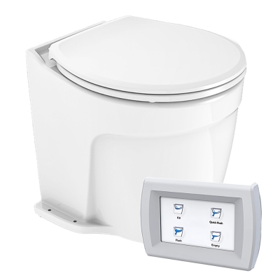 Commodore Deluxe Flush Electric Toilet w/Solenoid Valve - Fresh Water Pump CM5RMT