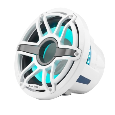 JL Audio M6 10\" Marine Subwoofer w/Gloss White Sport Grille &amp; Transflective&trade; LED Lighting - M6-10W-S-GwGw-i-4 010-034